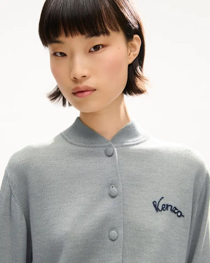 Cardigan Kenzo Paris in lana con maxi ricamo sul retro