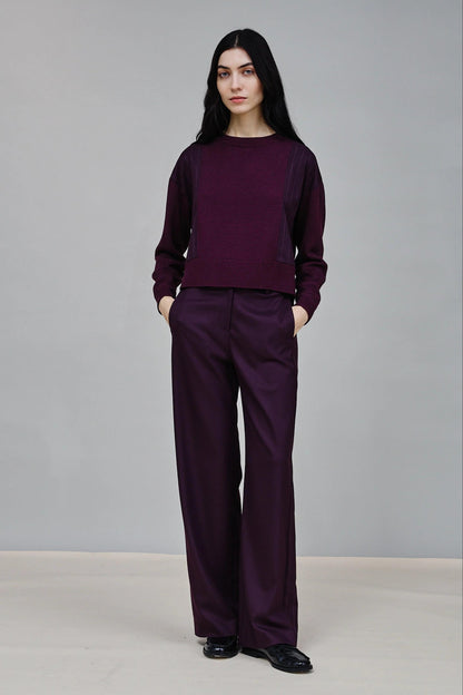 Pantalone Nenette con inserti laterali gessati