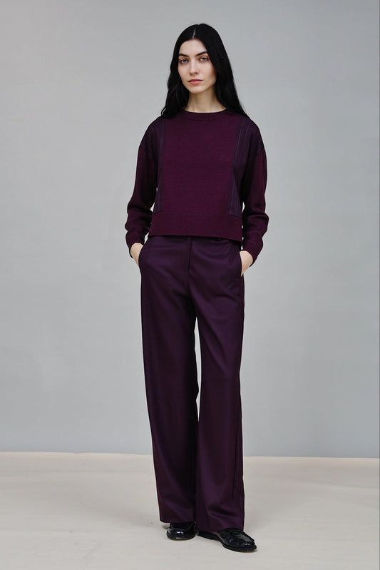 Pantalone Nenette con inserti laterali gessati