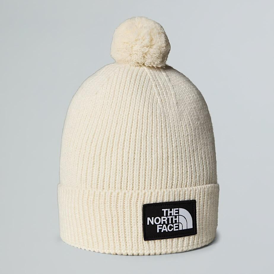 Cappello The North Face in costina con patch e pon pon