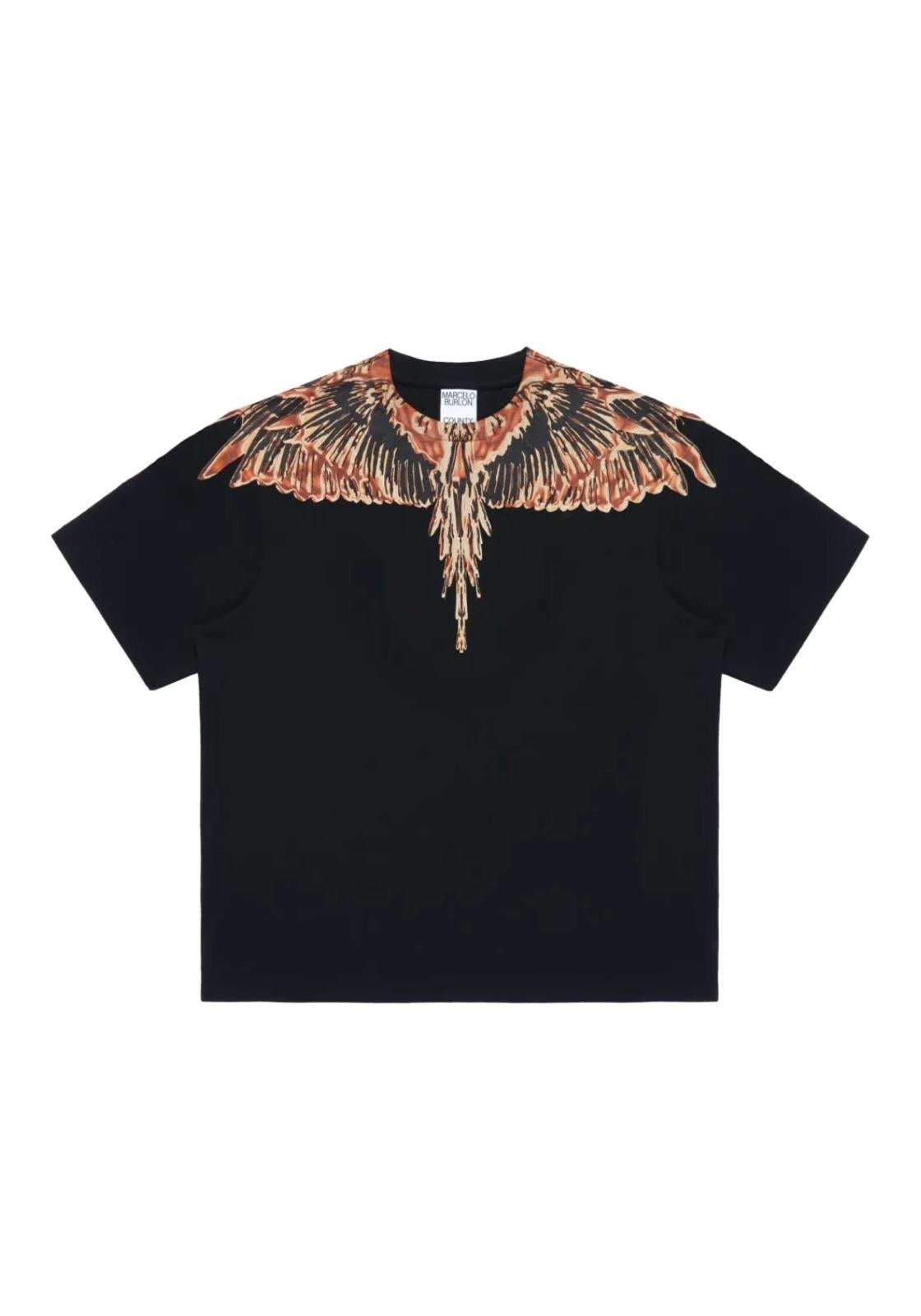 T-Shirt Marcelo Burlon "Icon Wings Orange" uomo