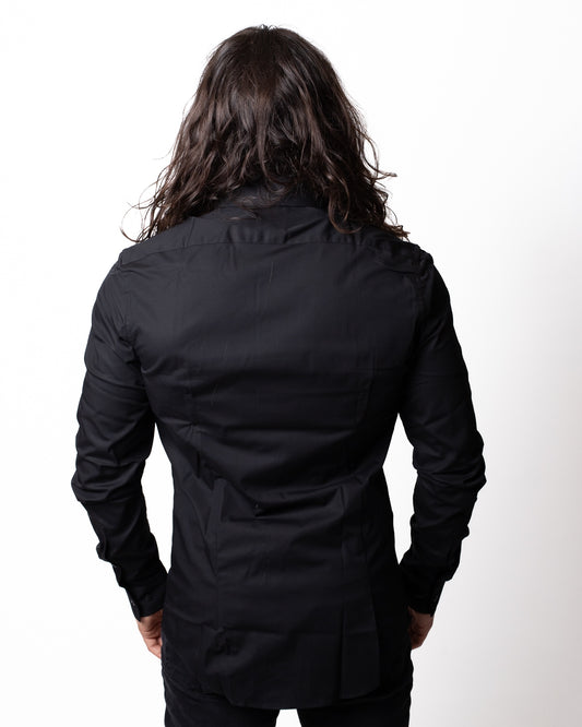 Camicia Calvin Klein "Slim Poplin black" uomo