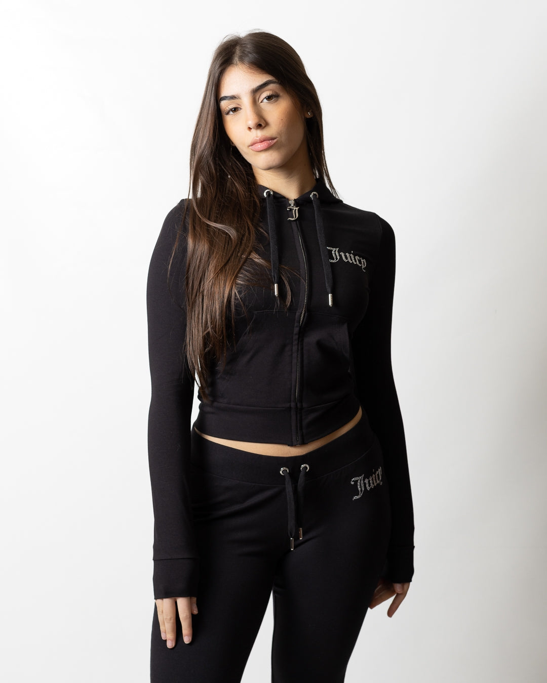 Felpa Juicy Couture fullzip con cappuccio "Oola Diamante" donna