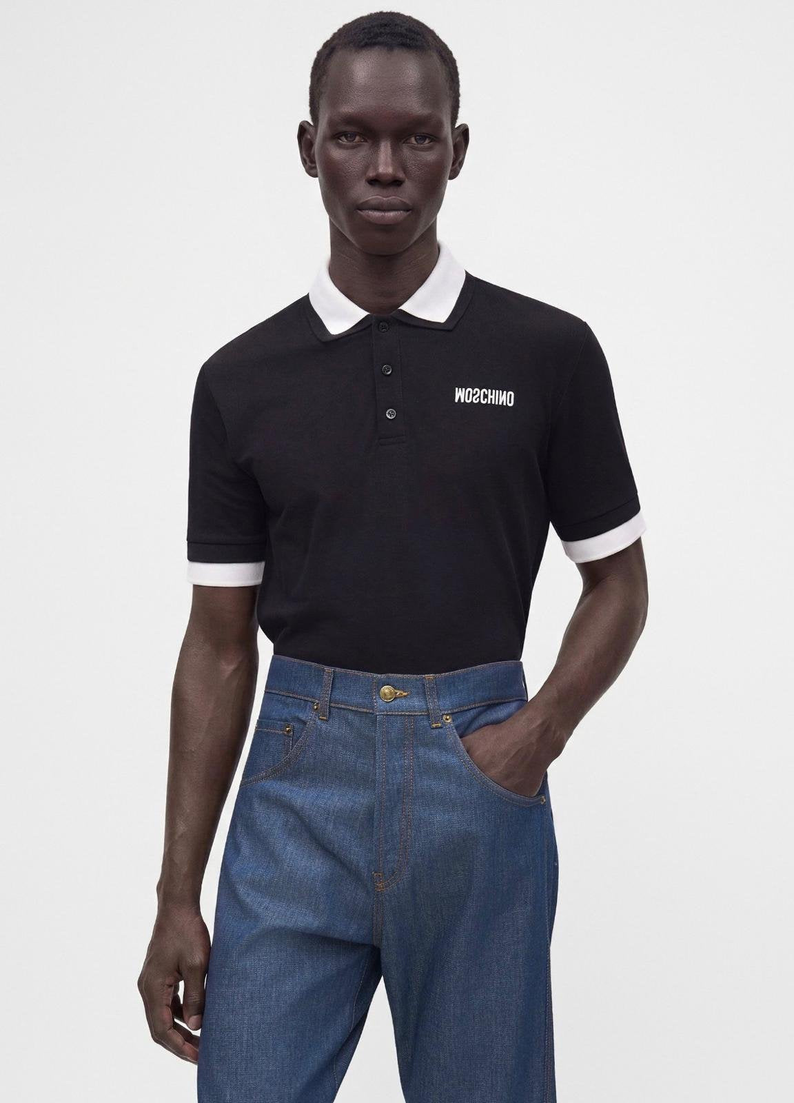 Pantalone Moschino baggy con cuciture a contrasto uomo