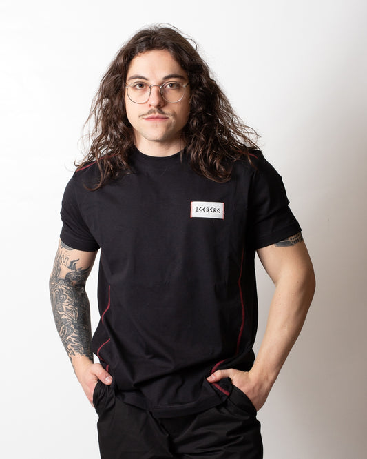 T-Shirt Iceberg girocollo con etichetta logata uomo