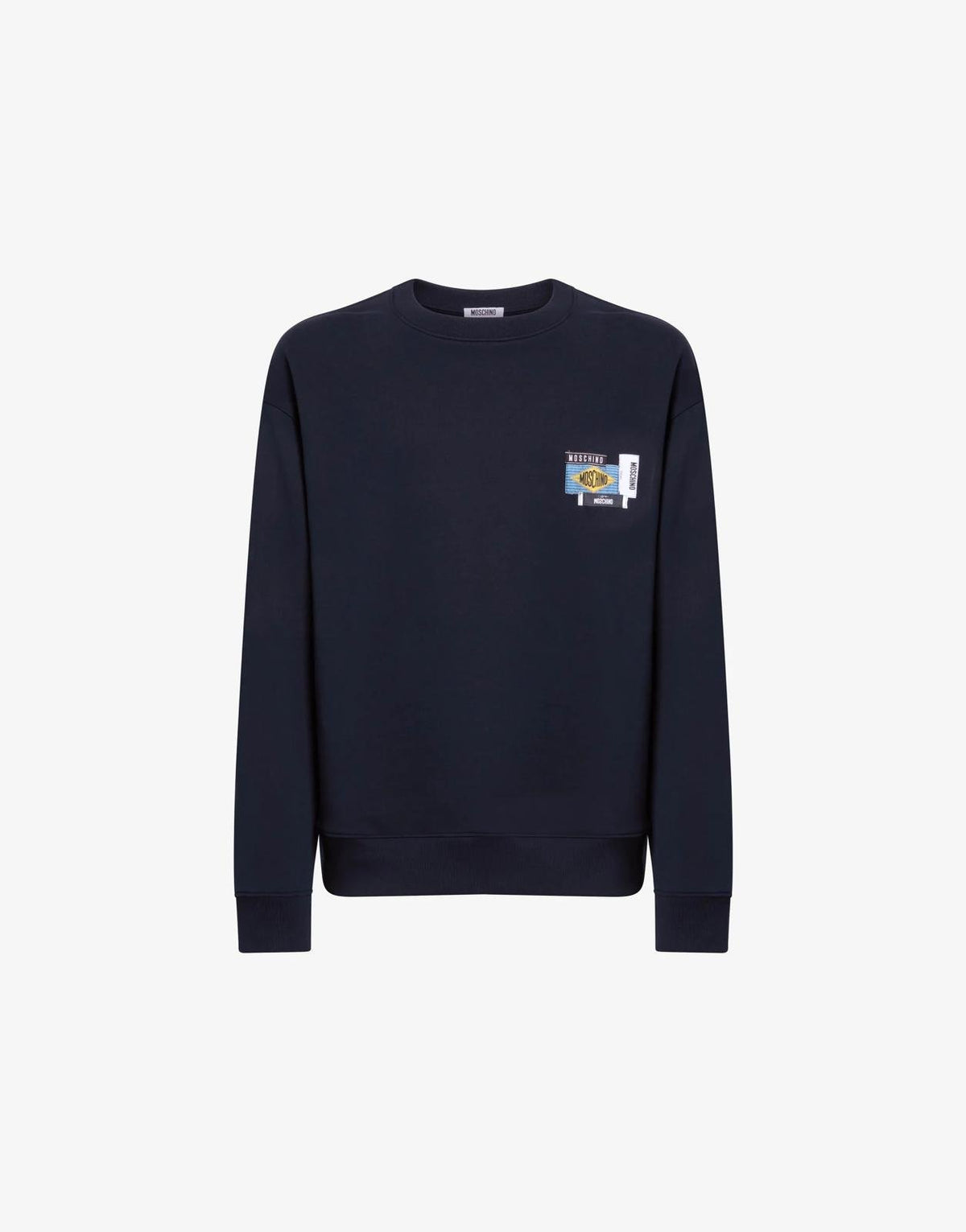 Felpa Moschino girocollo "Labels Embroidery" uomo