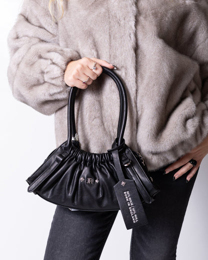 Borsa John Richmond mezzaluna con borchie e logo