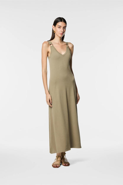 Abito lungo Nenette in maglia con dettagli in metallo donna