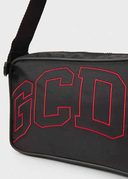 Tracolla GCDS in nylon con logo ricamato