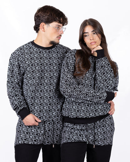 Felpa GCDS girocollo "Logo Monogram All-over"
