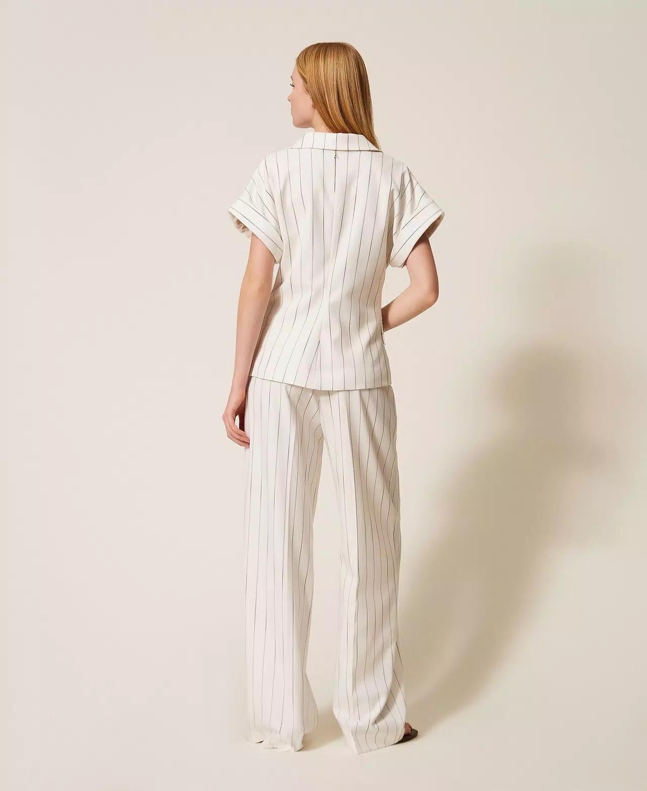 Pantalone Twinset Actitude fluido gessato donna