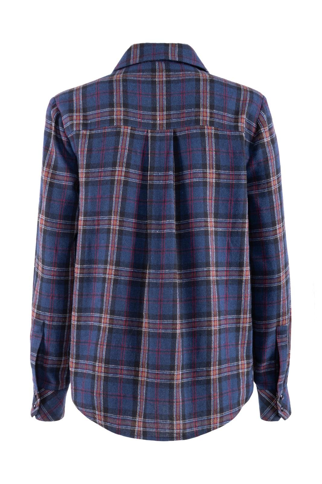 Camicia Nenette con motivo a quadri, pietre e bottoni decorativi