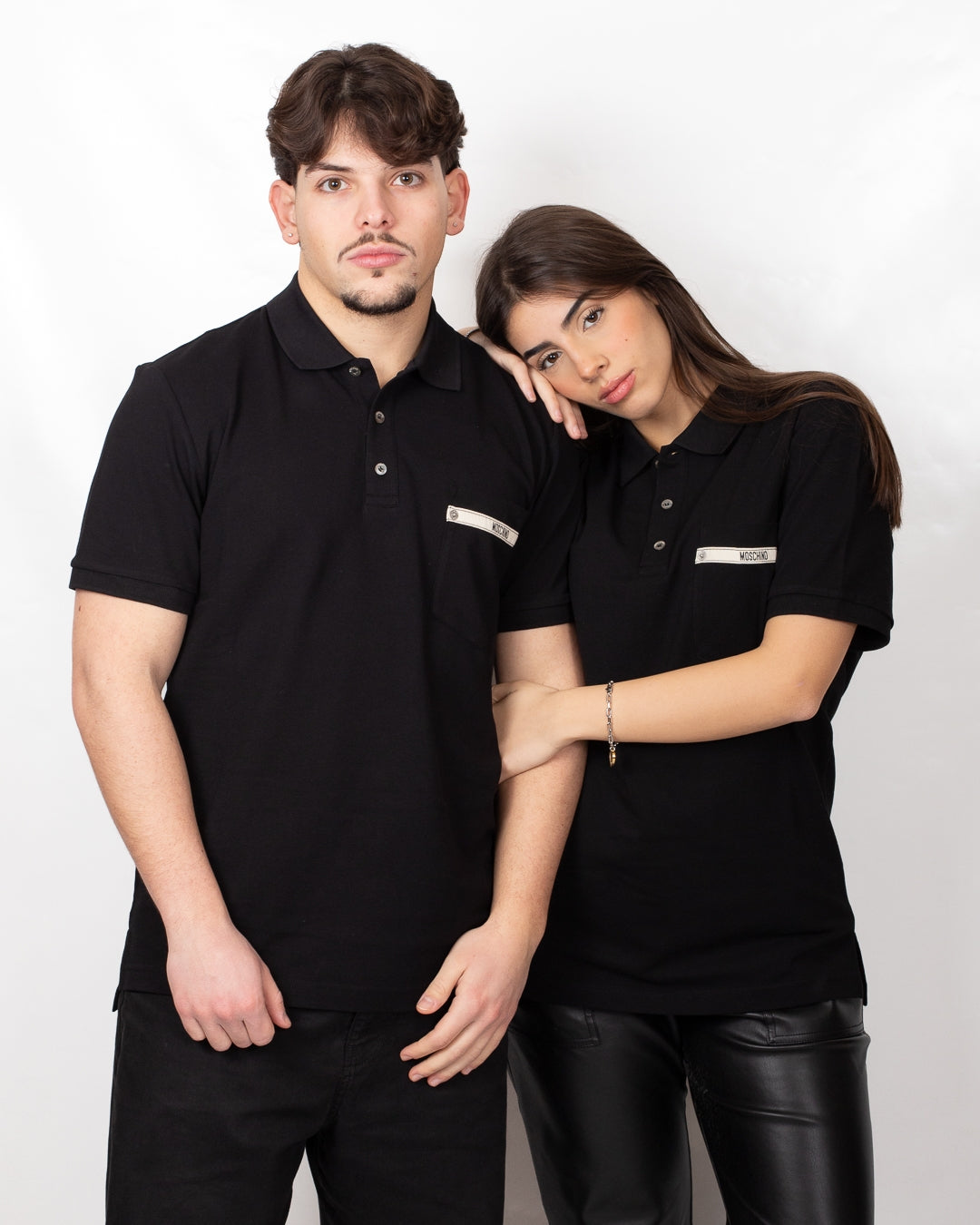 Polo Moschino in piquet con taschino 
