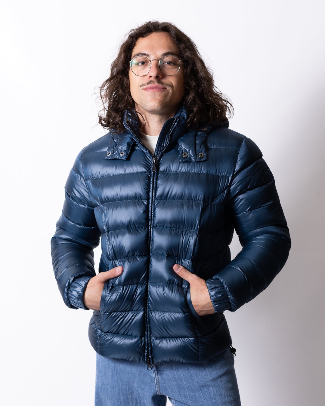 Piumino Colmar lucido con cappuccio staccabile uomo