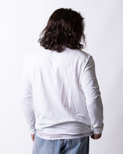 T-Shirt a manica lunga Dsquared2 con banda logata uomo