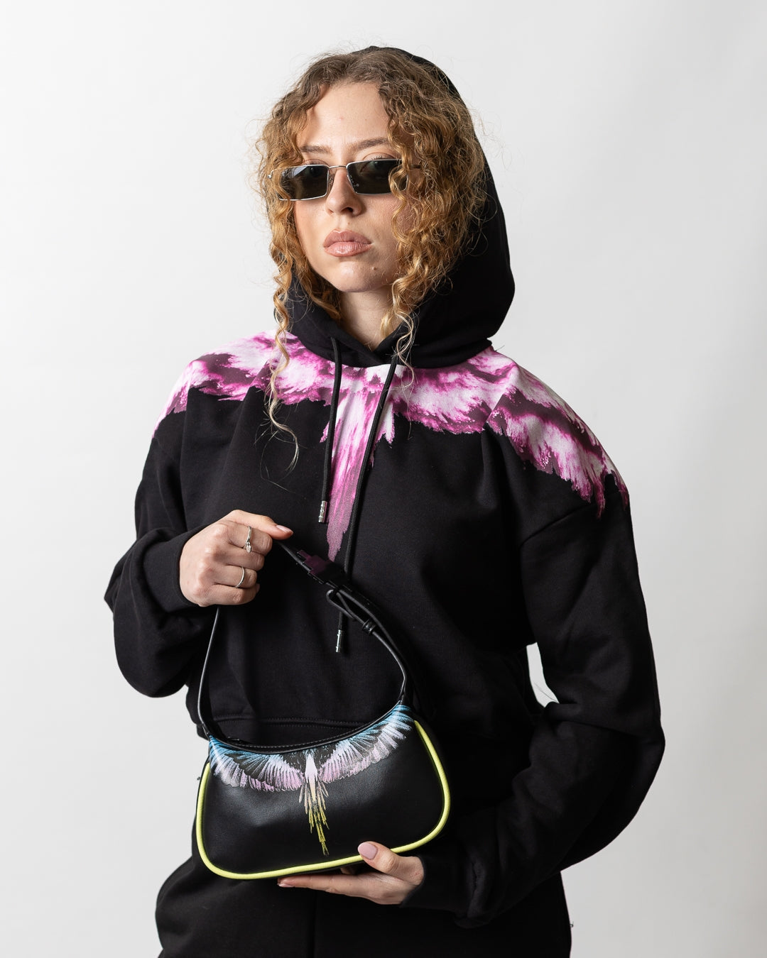 Tracolla Marcelo Burlon in ecopelle "Icon Wings Blue"