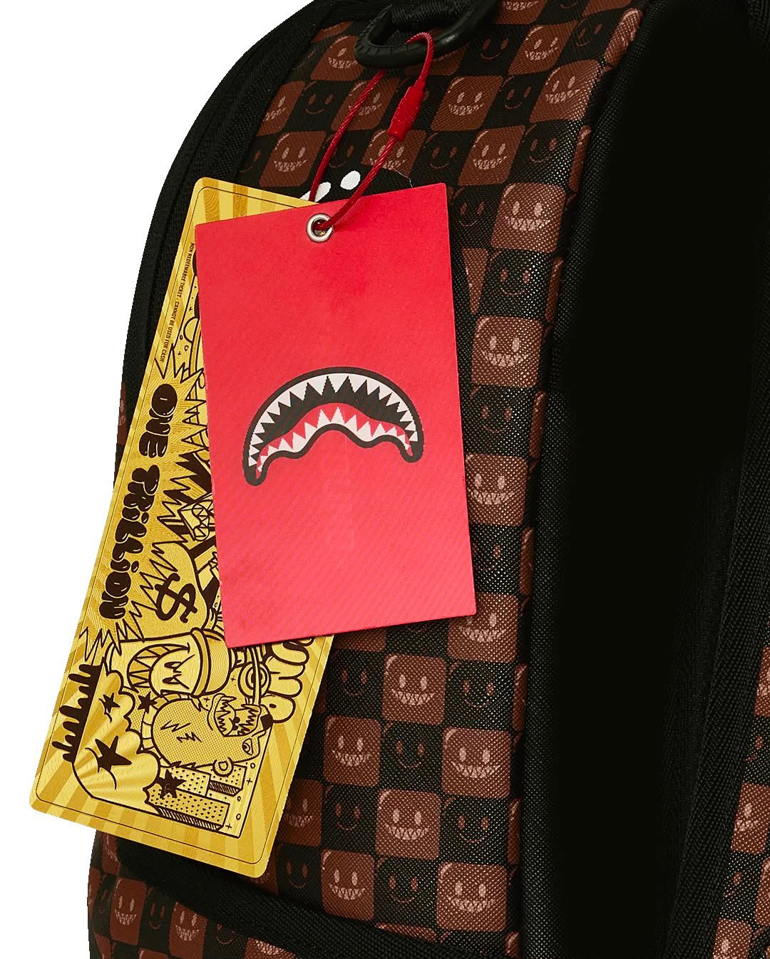 Zaino Sprayground marrone SHARKS IN PARIS WTF BUBBLE BROWN CHECK BACKPACK 