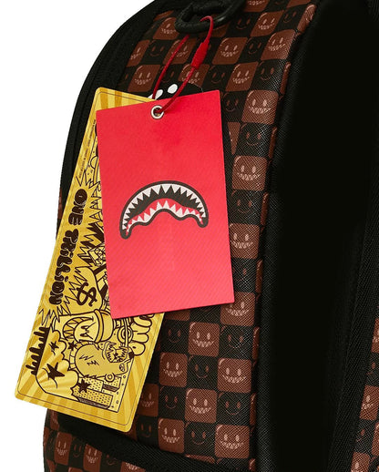 Zaino Sprayground marrone SHARKS IN PARIS WTF BUBBLE BROWN CHECK BACKPACK 