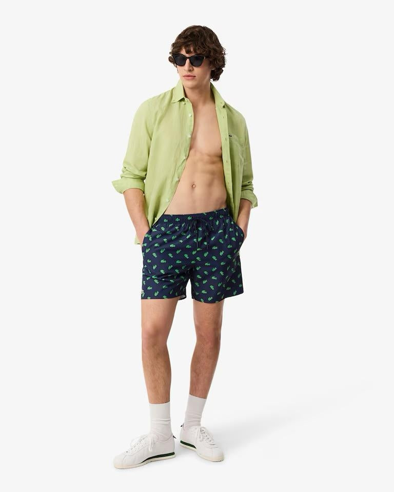 Boxer mare Lacoste con logo all-over uomo