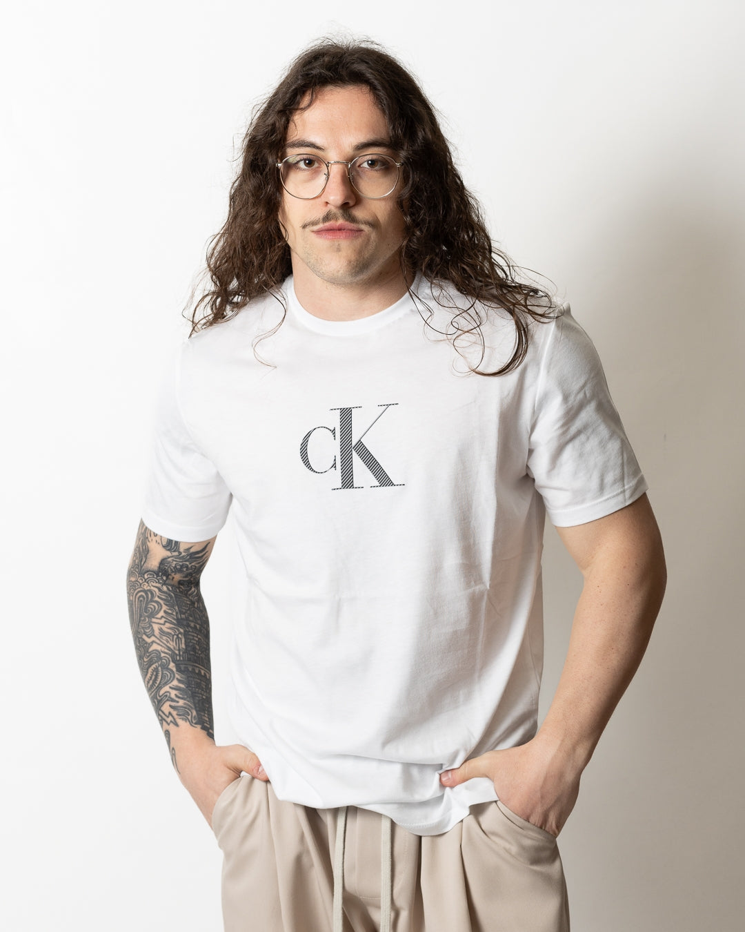 T-Shirt Calvin Klein regular con logo monogram uomo