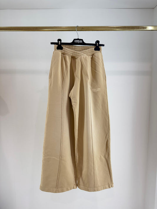 Pantalone Comme des Fuckdown in felpa con nervature e ricamo donna