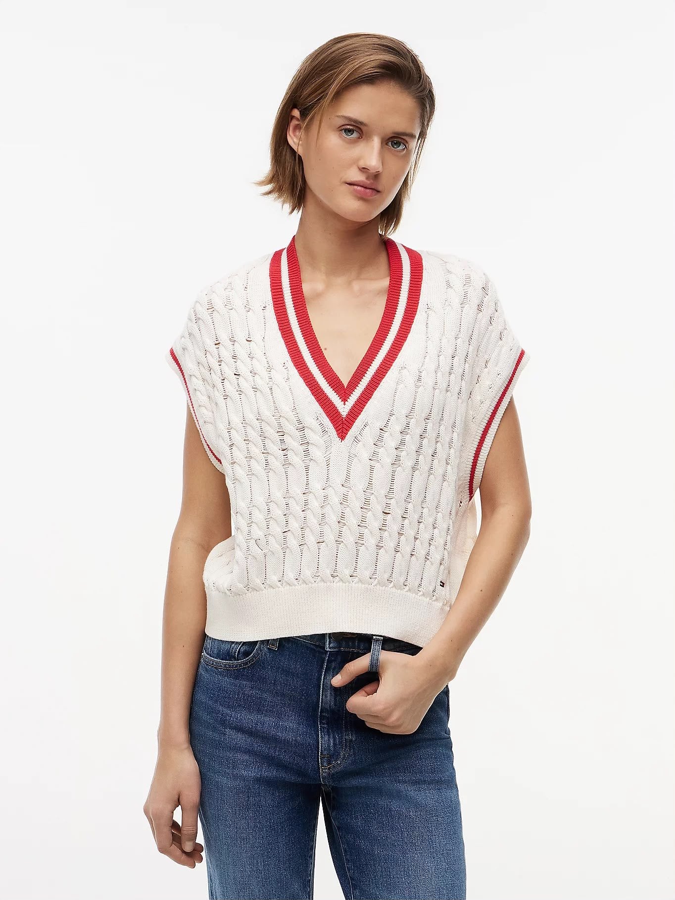 Gilet Tommy Jeans in maglia intrecciata donna