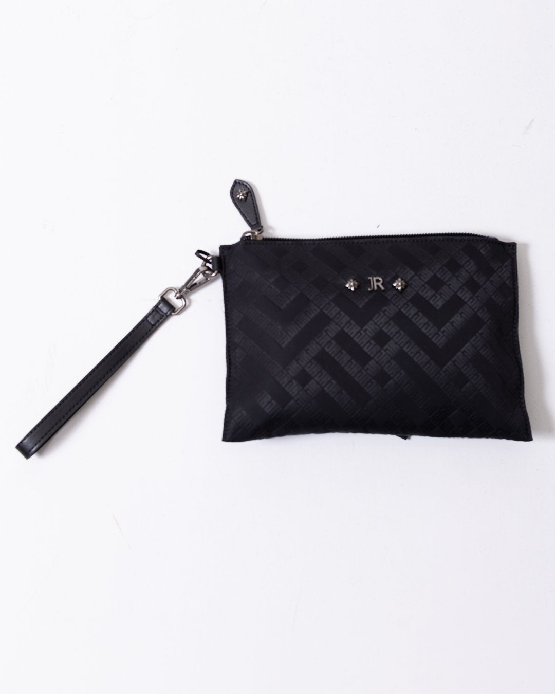 Pochette John Richmond in tessuto con logo all-over "JR"