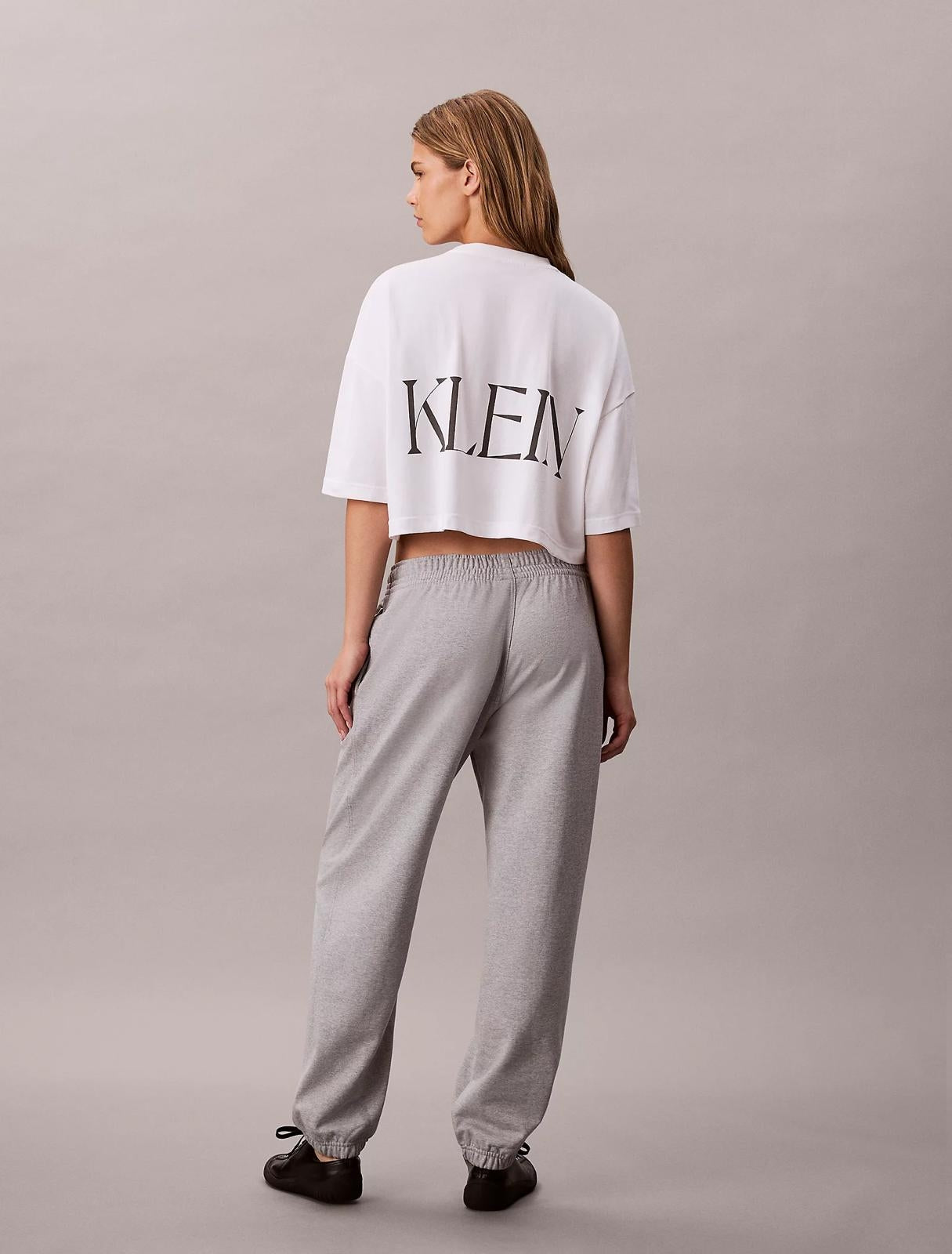 Pantalone Calvin Klein in felpa con logo ricamato donna