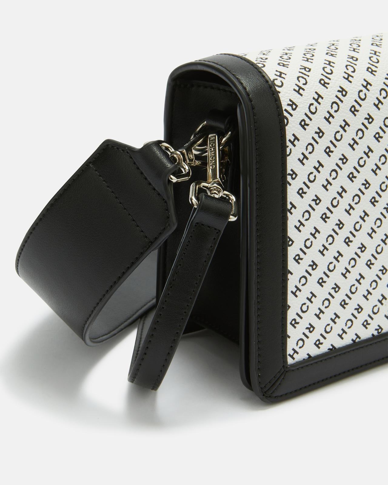 Borsa Richmond con logo all-over e tracolle donna