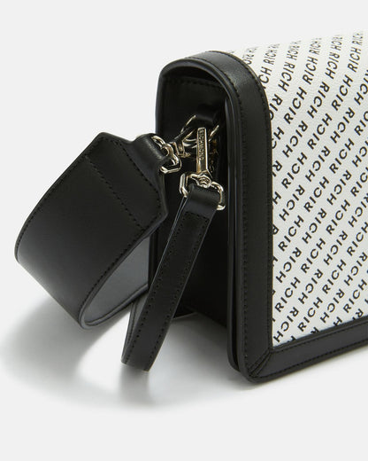 Borsa Richmond con logo all-over e tracolle donna