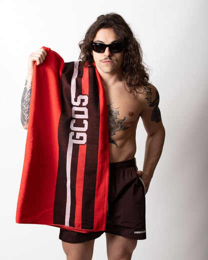 Boxer mare Dsquared2 con bande e ricamo uomo