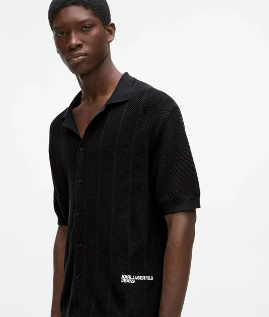 Camicia Karl Lagerfeld Jeans in maglia traforata uomo