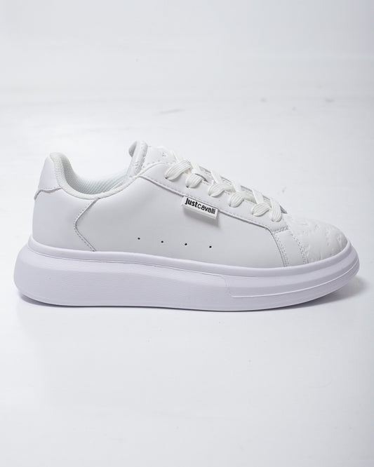 Sneakers Just Cavalli in pelle con logo jacquard uomo