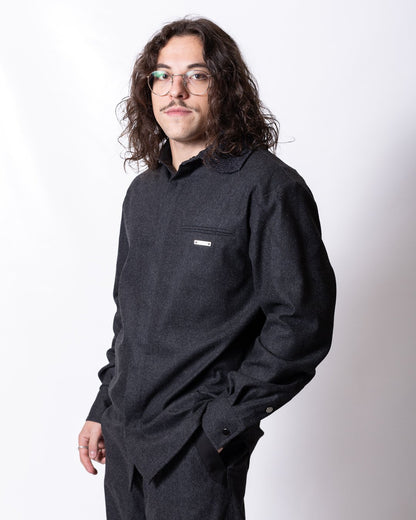 Camicia Iceberg in lana collo in maglia e logo in metallo