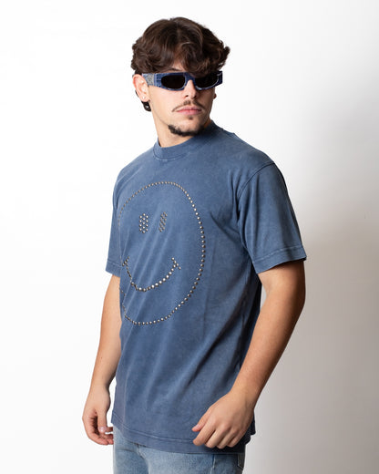 T-Shirt Moschino "Smiley" con borchie