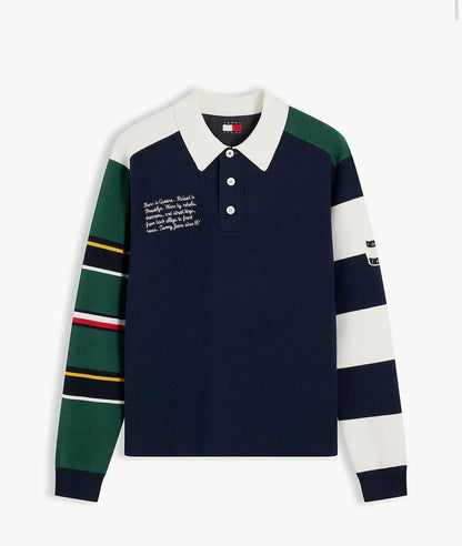 Maglia polo Tommy Jeans con patch logo e dettagli ricamati