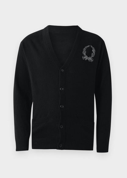 Cardigan Moschino "Laurel Crown" in misto lana uomo