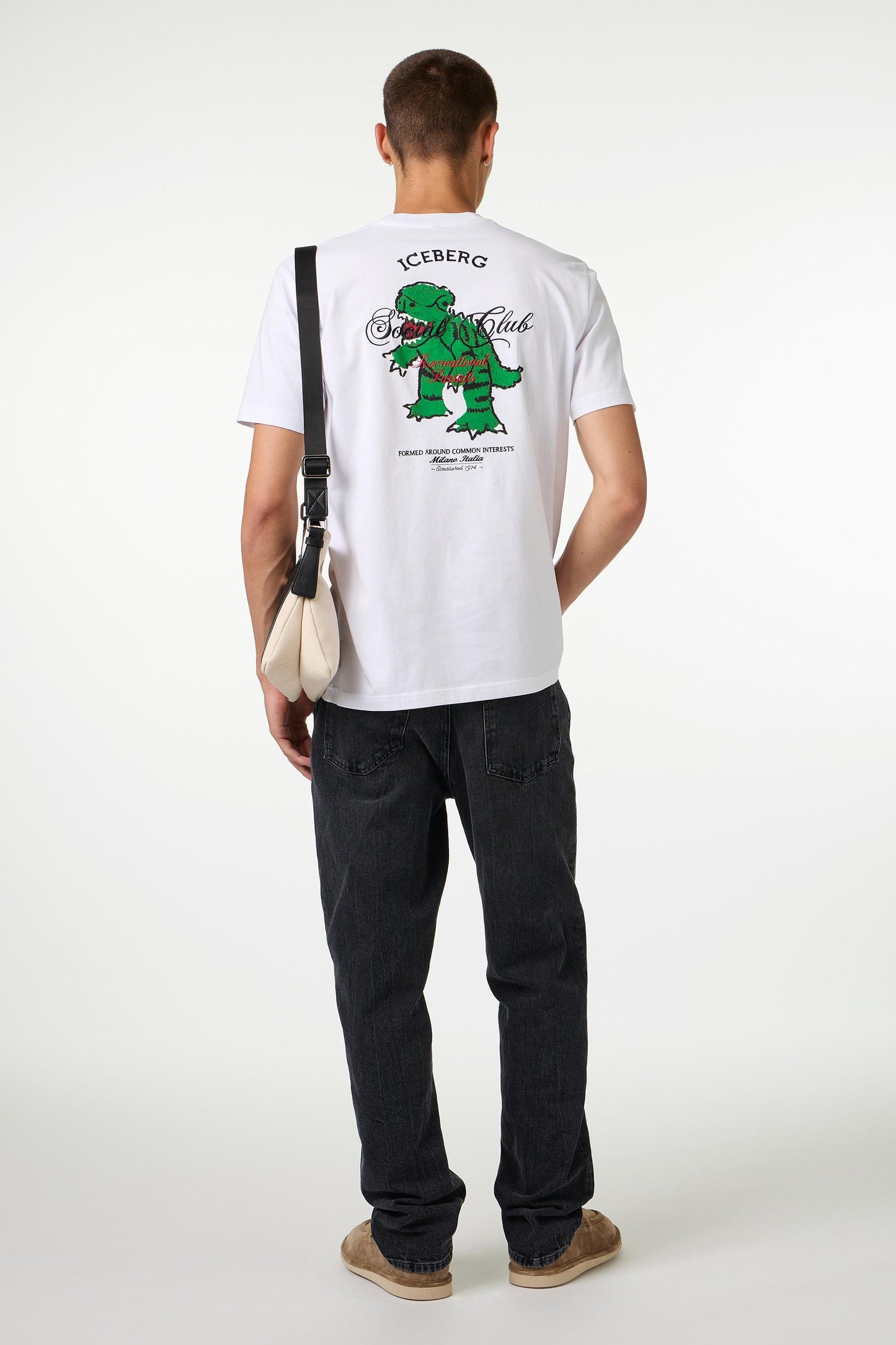 T-Shirt Iceberg con stampa dinosauro uomo