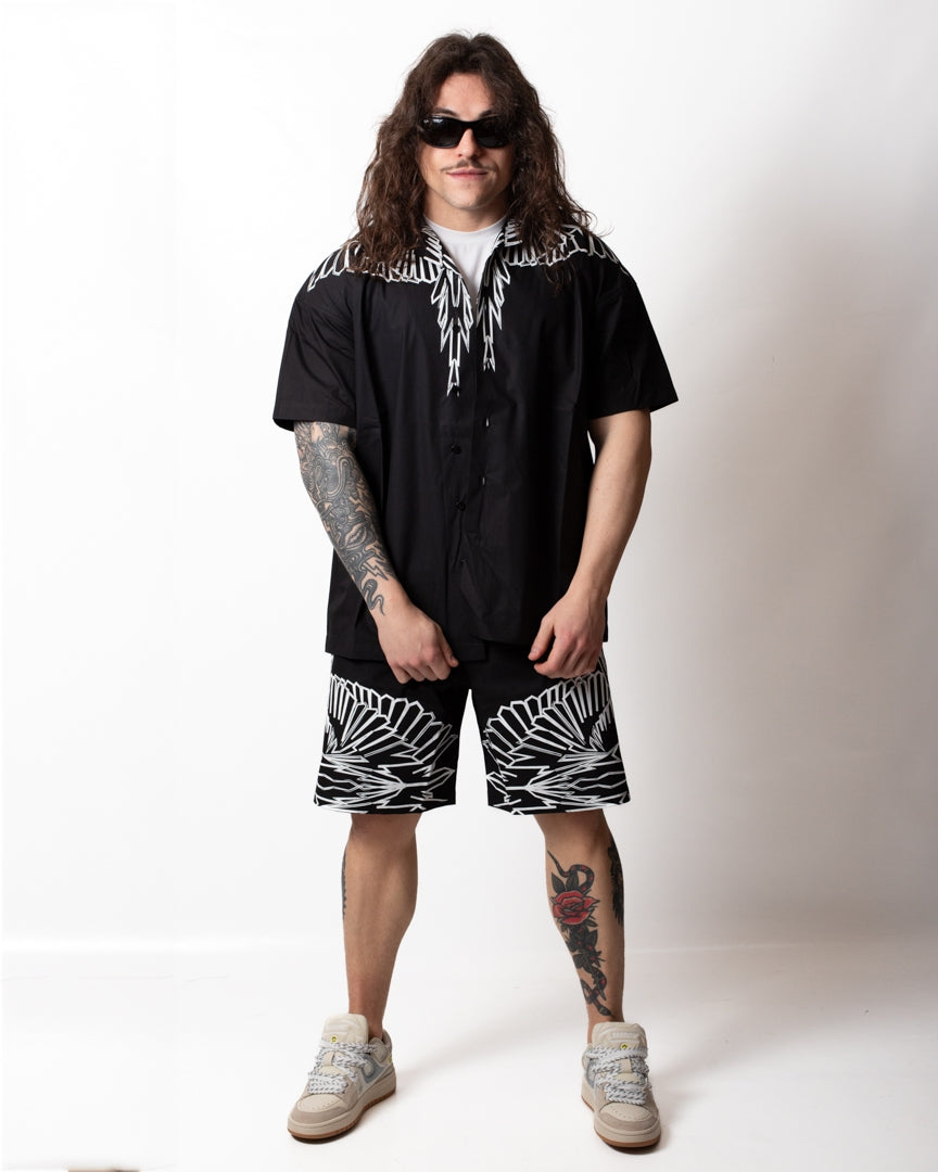 Bermuda Marcelo Burlon in popeline "Icon Wings" uomo