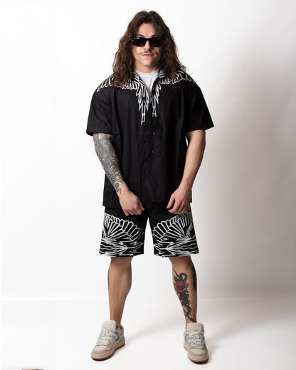 Bermuda Marcelo Burlon in popeline "Icon Wings" uomo