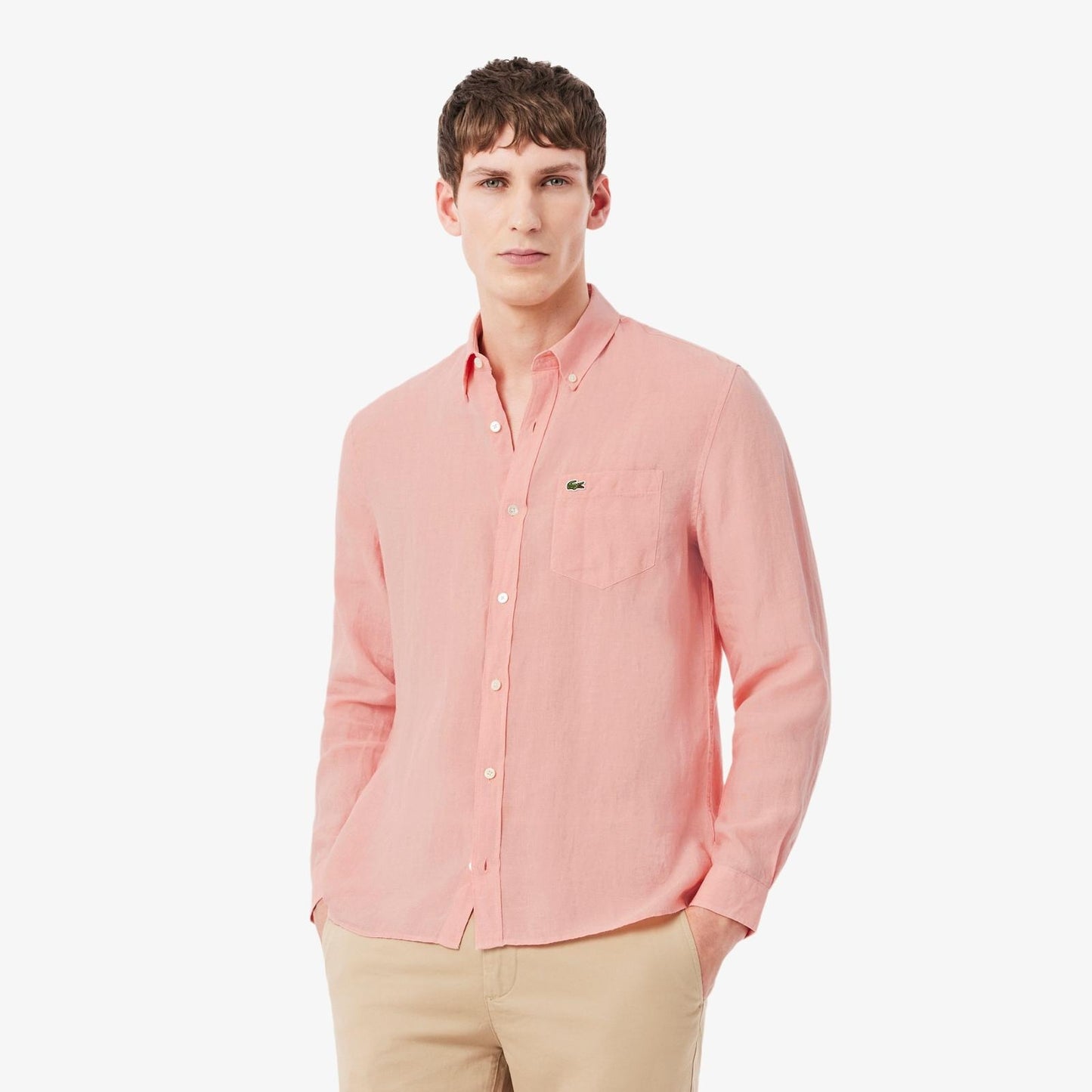 Camicia Lacoste regular in lino uomo