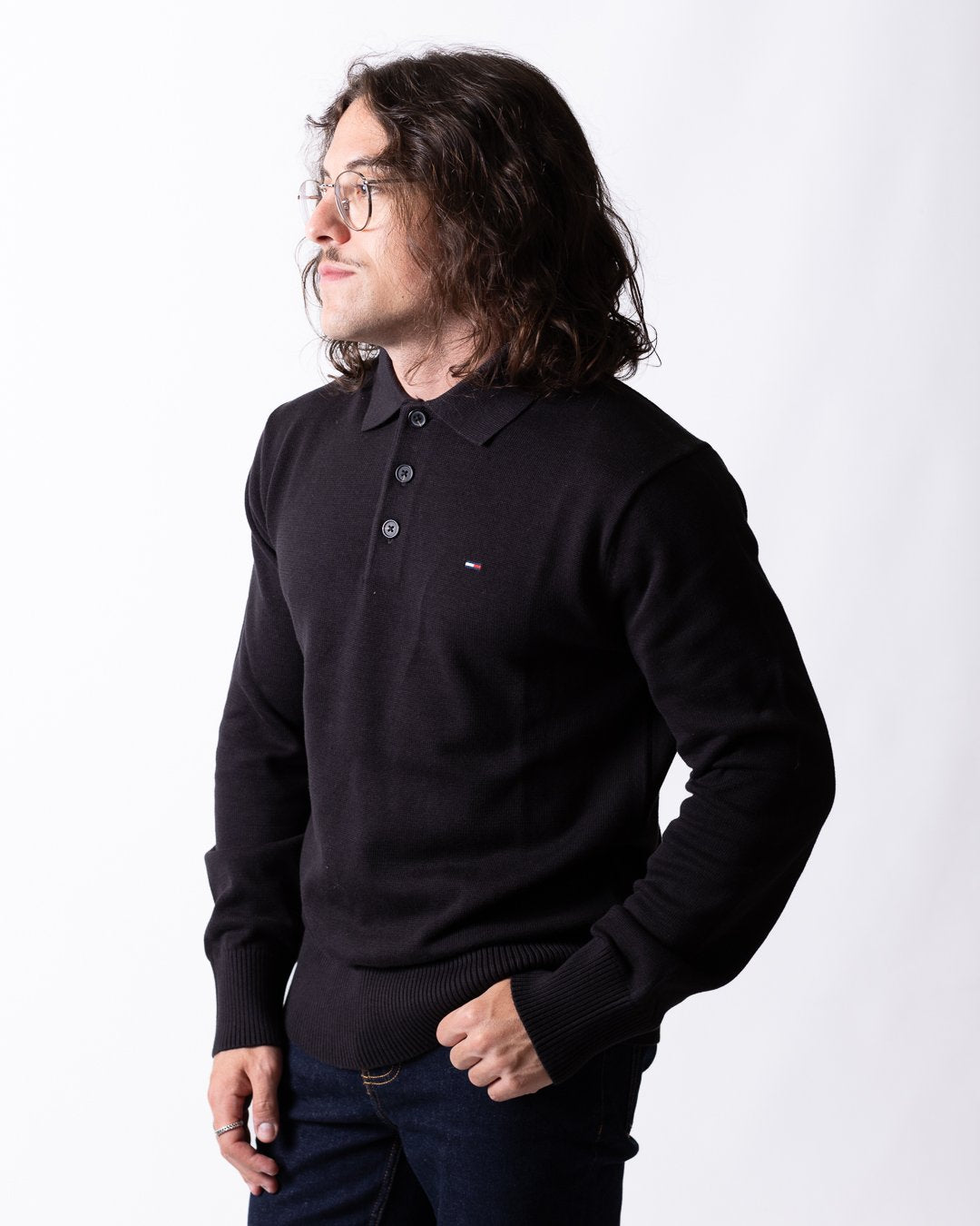 Maglia Tommy Jeans polo con logo flag uomo