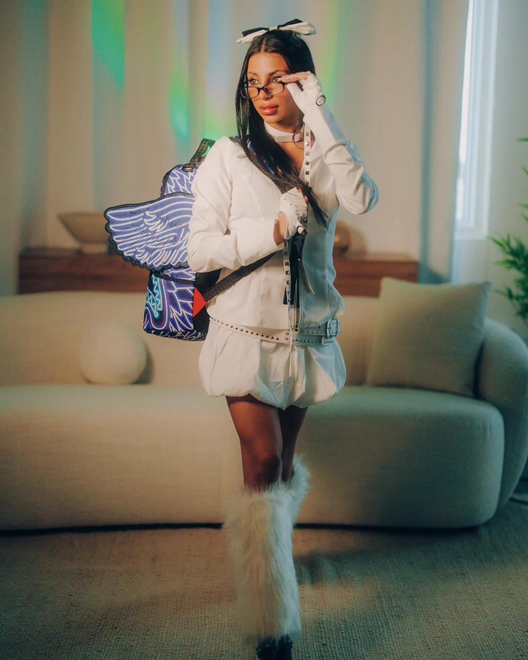 Zaino Sprayground viola Neon wing party dlx-wings backpack