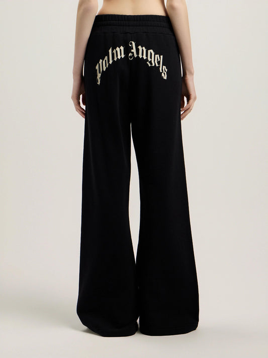 Pantalone Palm Angels in felpa "Curved Logo" donna