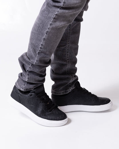 Sneakers Just Cavalli in pelle con logo all-over in rilievo