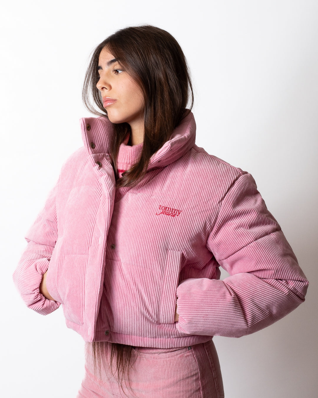 Giubbotto Tommy Jeans puffer in costina donna