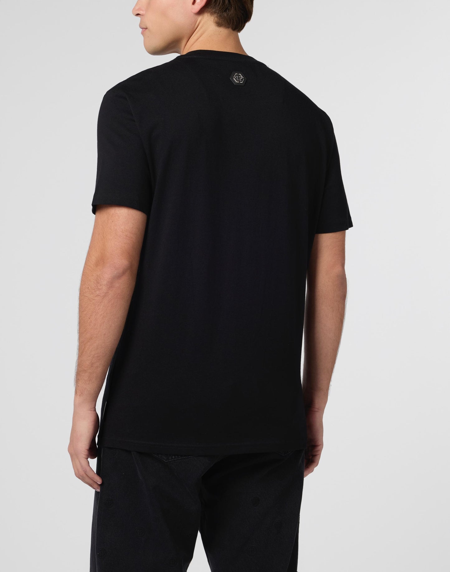 T-Shirt Philipp Plein con logo Devil Crystal applicazione allover di cristalli