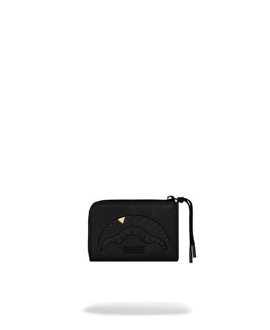 Portafoglio Sprayground nero BLACKED OUT EMBOSSED GOLD TOOTH WALLET