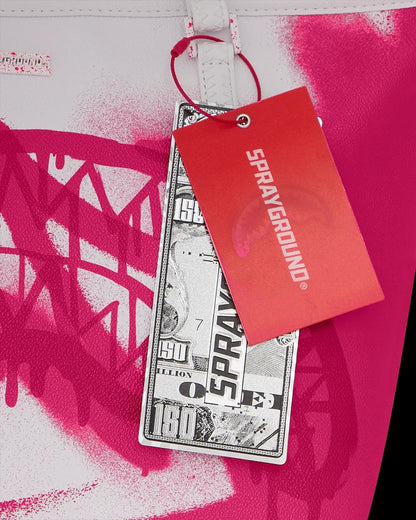 Borsa Sprayground bianco pink vandal tote