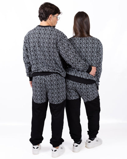 Felpa GCDS girocollo "Logo Monogram All-over"